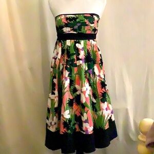 AEVE floral strapless dress